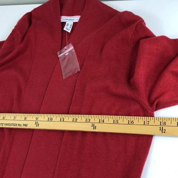 2/$30 NEW Isaac Mizrahi Live! Cardigan Size Small Open Front Hi-Low Hem Sweater - Picture 13 of 16